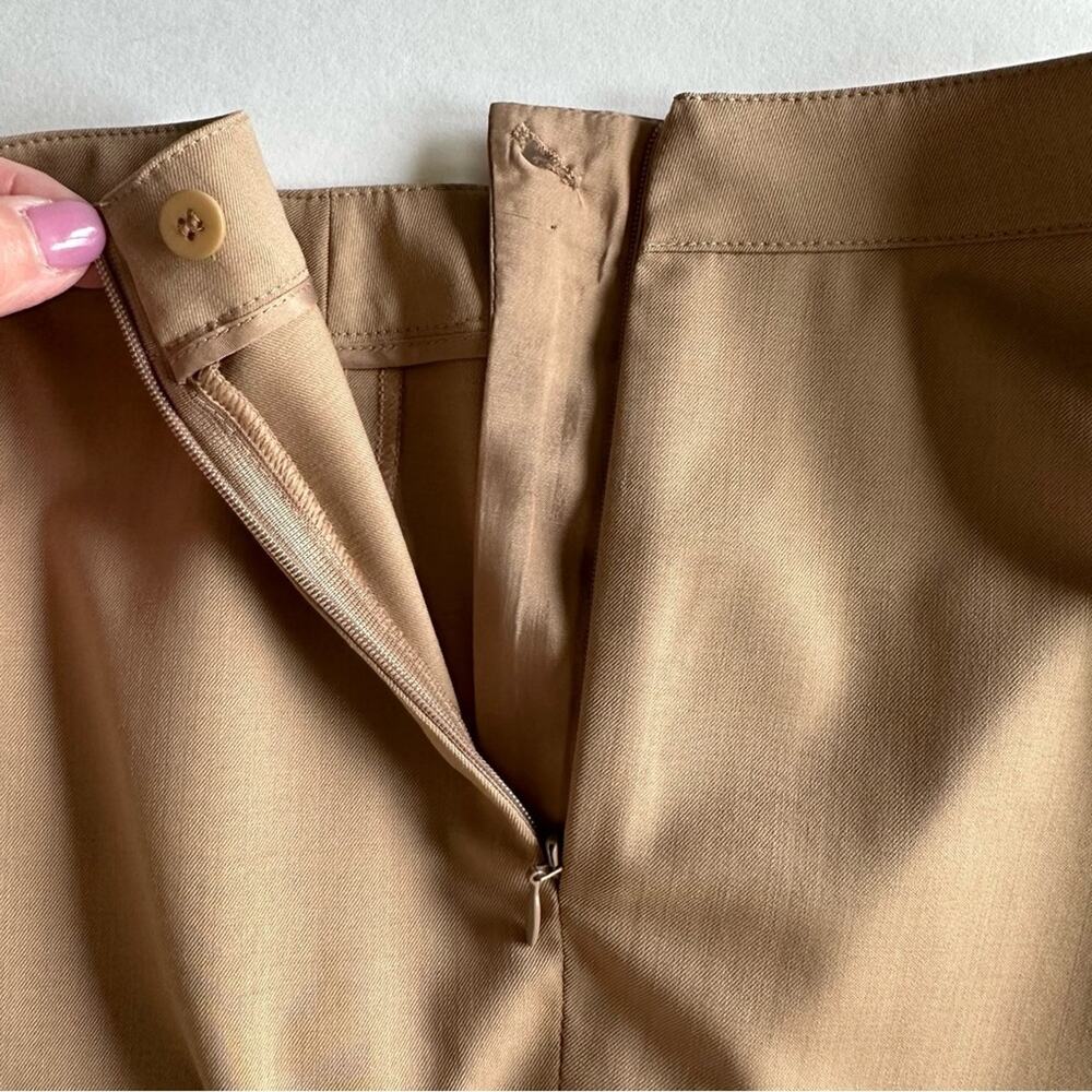 Lafayette 148 Bleeker Trouser Pant Wool Stretch Tan 4 Career Quite Luxury Office - Picture 5 of 12